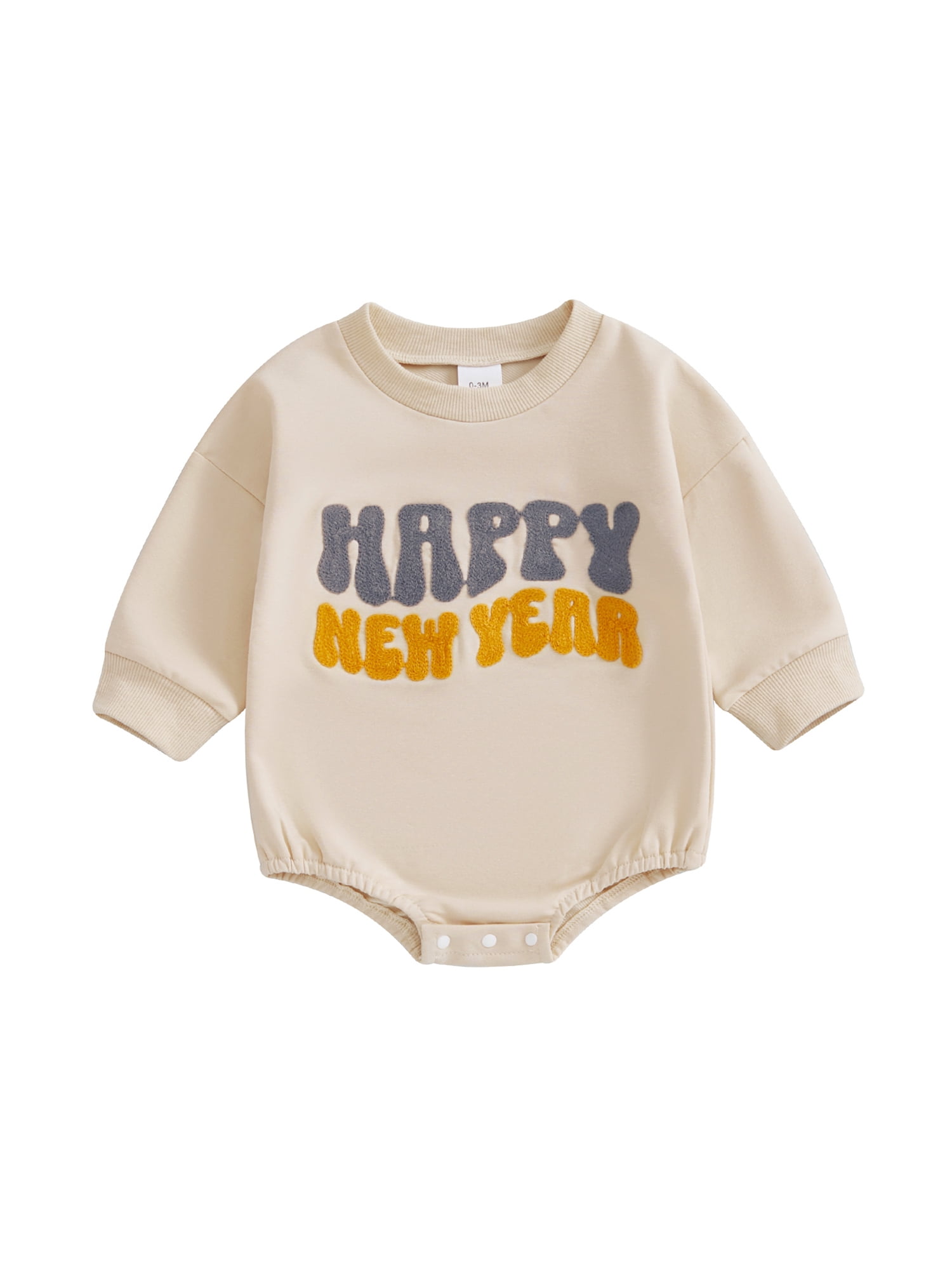 Calsunbaby Baby Fall Bubble Romper Letter Embroidery Long Sleeve