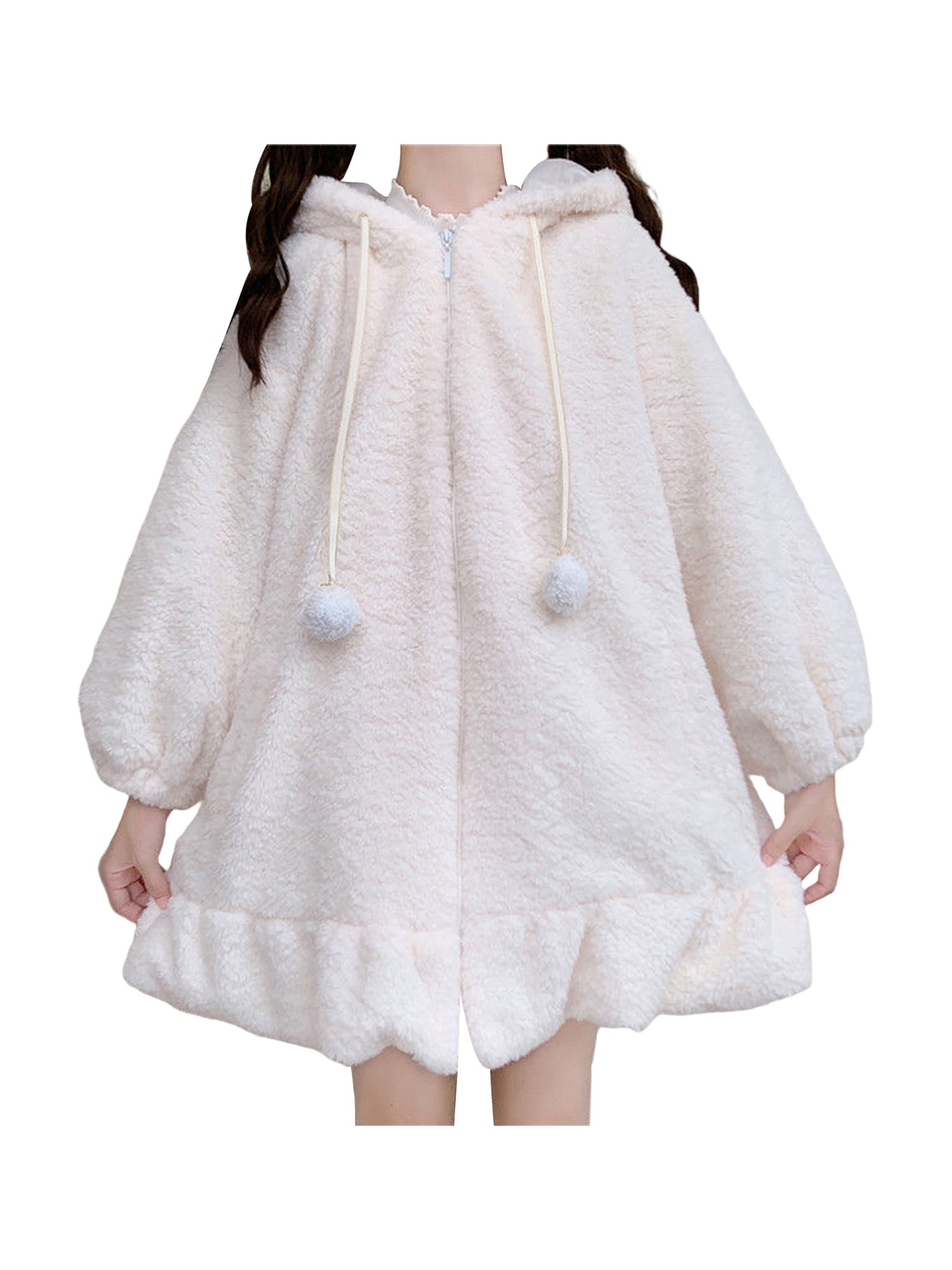 Fluffy Kawaii Bunny Hooded Fleece & Bag – Kawaiies