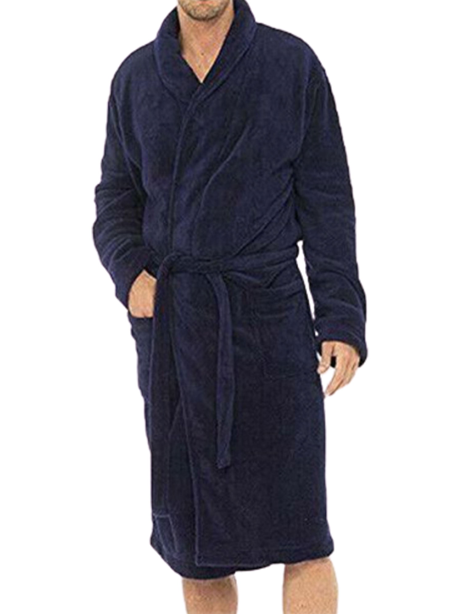 Calsunbaby Men Bath Robe Kimono Fleece Bathrobe Nightgown Spa Sleepwear ...