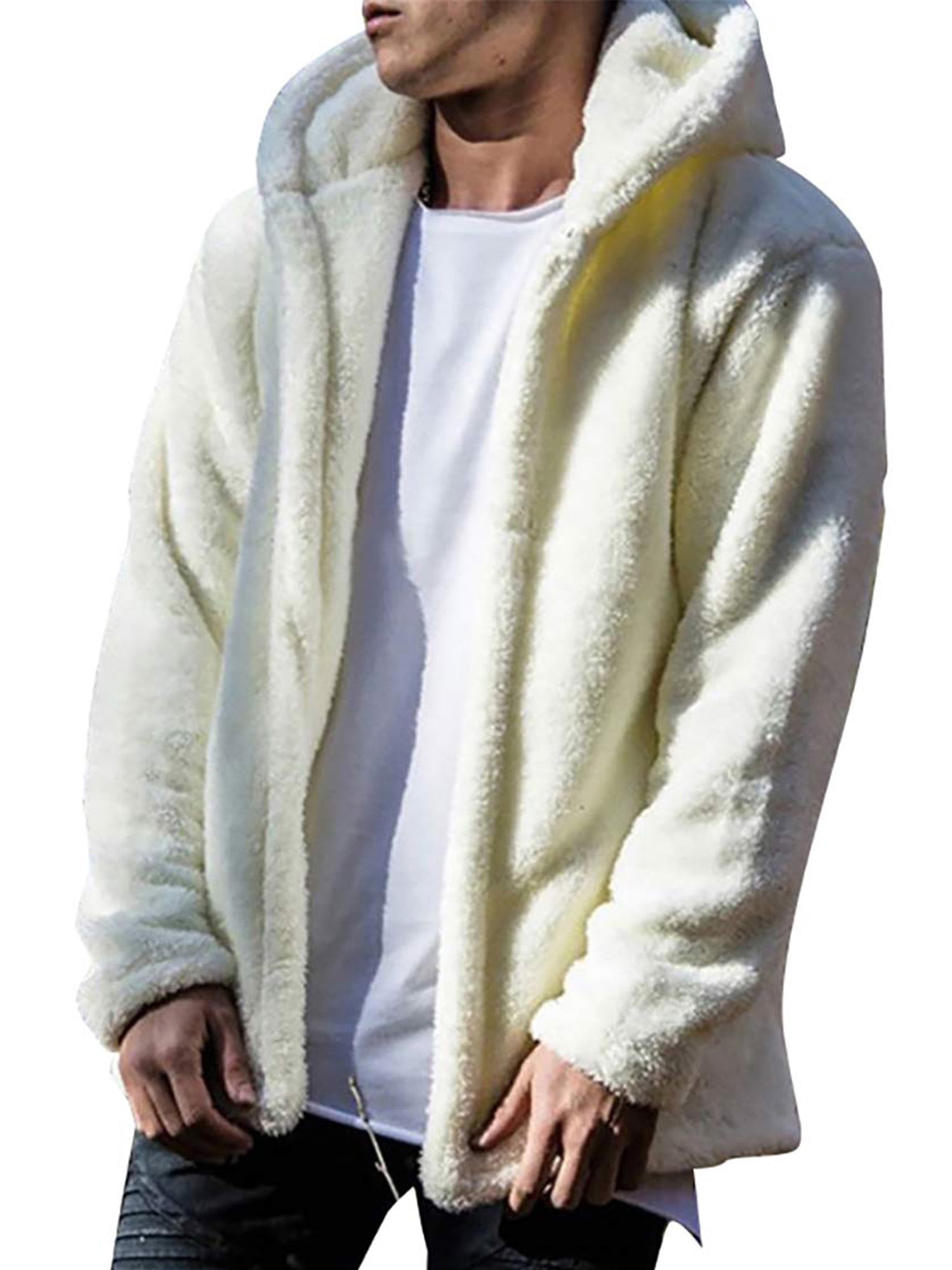 Calsunbaby Mens Teddy Bear Oversized Coat Cardigan Faux Fur