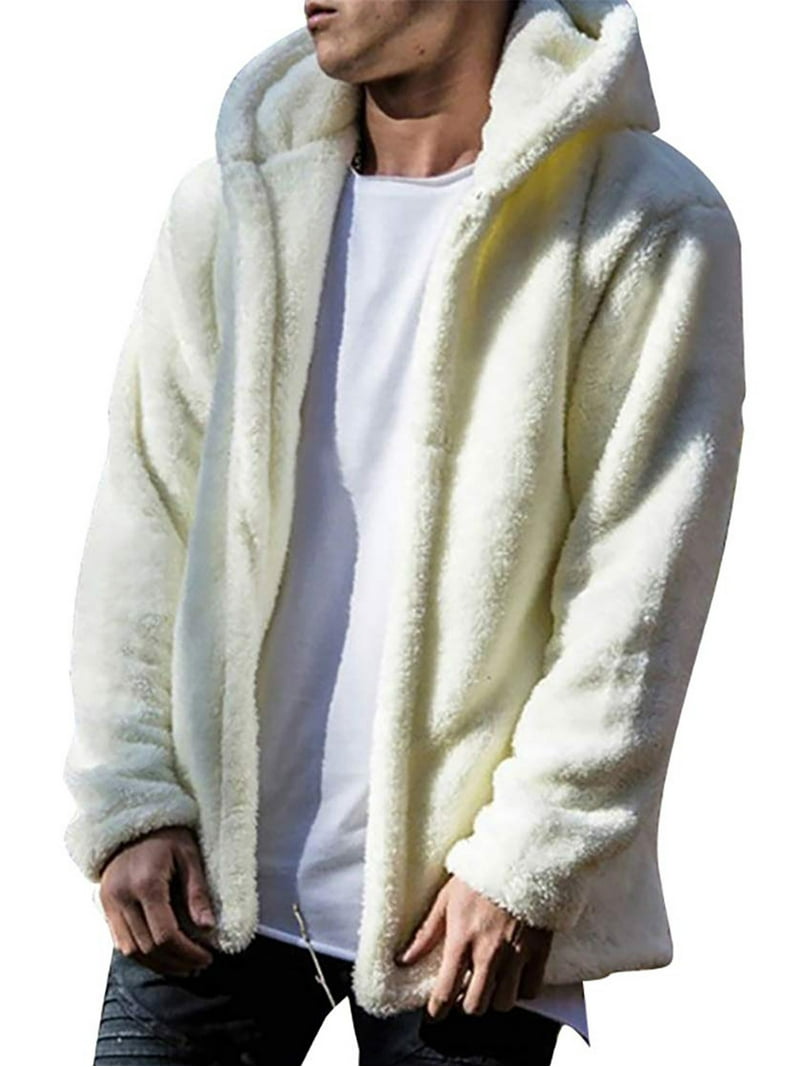 Calsunbaby Mens Teddy Bear Oversized Coat Cardigan Faux Fur Jacket