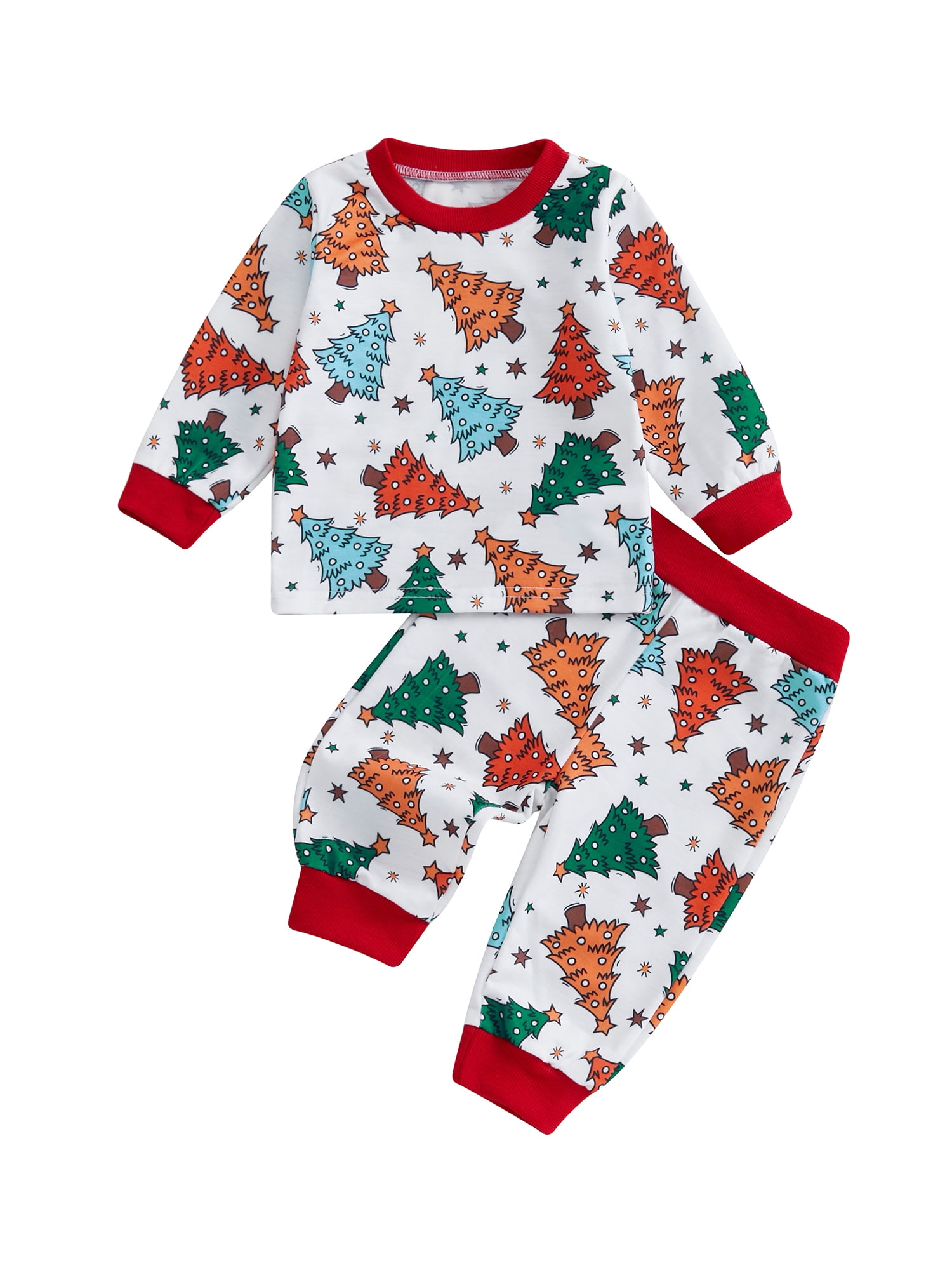 Calsunbaby Toddler Boys Christmas Outfits Christmas Tree Print Sweatshirts Pants