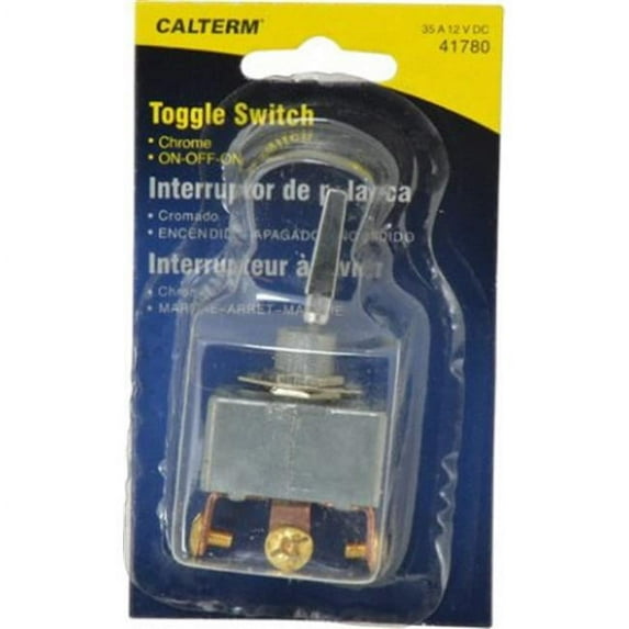Calterm 41780 Heavy Duty 2 Circuit Toggle Switch, Chrome & Black