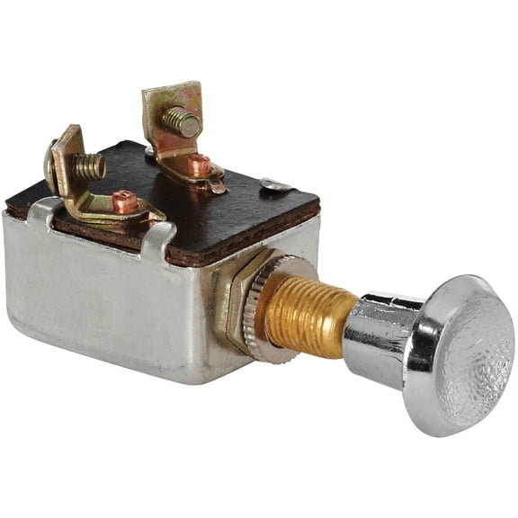 Calterm Push-Pull Switch 42200 Chrome - 12 V, 15 Amps - Silver