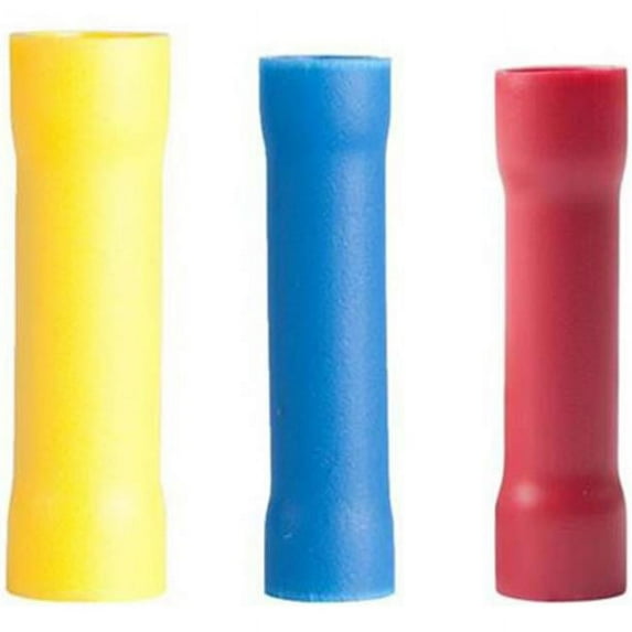 Calterm 61335 Assorted Butt Splices 22-10 Gauge Wire (AWG), Wire Terminal, 16 Pk., Red, Yellow & Blue