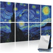 Caltero 8 Pack Art Acoustic Panels, 48"X32" Self-Adhesive Soundproof Wall Panels, Decorative Sound Absorbing Panels, Acoustic Treatment for Studio Home ​Office (Starry Night)