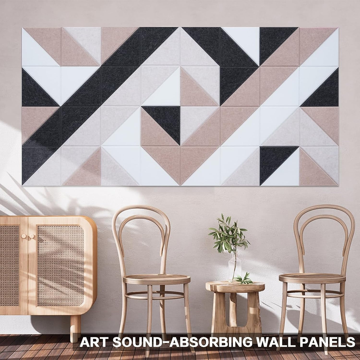 Caltero Acoustic Wall Panels,Sound Proof Panels Self Adhesive, Triangular Sound  Absorbing Panels,Wall Decorative Art Soundproof Wall Panels for Studios and  Home,Camel Color,63 x 31.5 in 
