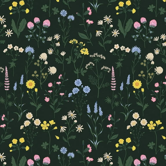 Caltero Floral Peel and Stick Wallpaper, Daisy Vintage Floral Wallpaper Boho Floral Contact Paper Leaf Wallpaper Self Adhesive Removable Wallpaper, 17.7" x 590"