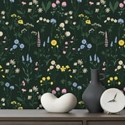 Caltero Floral Peel and Stick Wallpaper, Daisy Floral Wallpaper Self Adhesive Removable Contact Paper, 17.7" x 118"