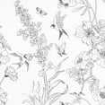 thumbnail image 1 of Caltero Floral Wallpaper Peel and Stick Wallpaper Black White Wallpaper Self Adhesive Removable Contact Paper, 17.71" x 118", 1 of 10