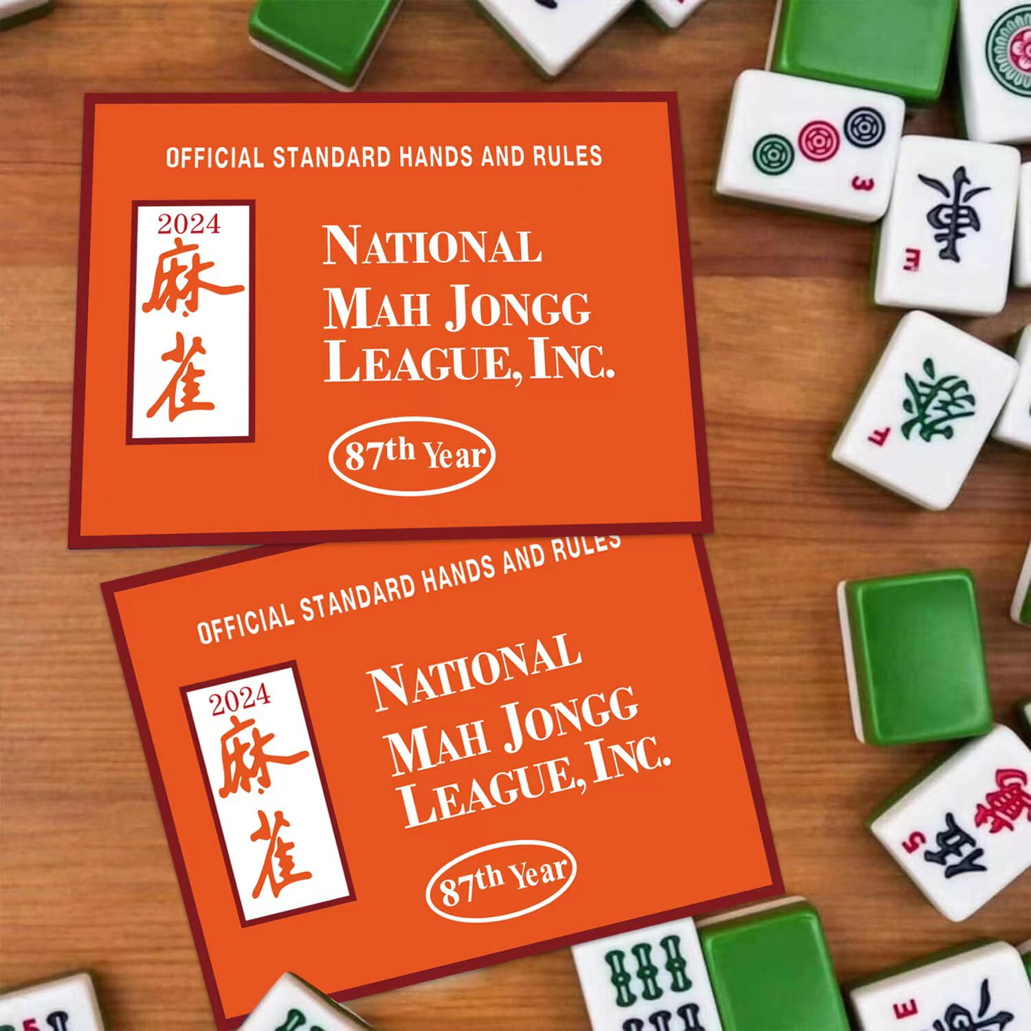 Caltero Mah Jongg Cards 2024, Mahjong League 2024 Large Size Card, 4 Pcs National Mahjong Cards