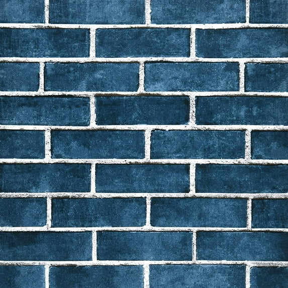 Caltero Peel and Stick Wallpaper Blue Brick Countertop Self Adhesive Contact Paper Removable Wallpaper,17.72"x394"