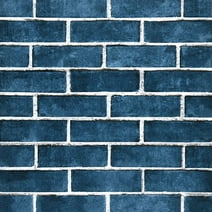 Caltero Peel and Stick Wallpaper Blue Brick Self Adhesive Wallpaper Removable Contact Paper for Countertop Kitchen Walls,17.72"x118"