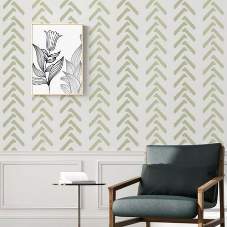 Caltero Peel and Stick Wallpaper Geometric Stripe Wallpaper Stick on Wallpaper ,17.32 in x 32.8 ft