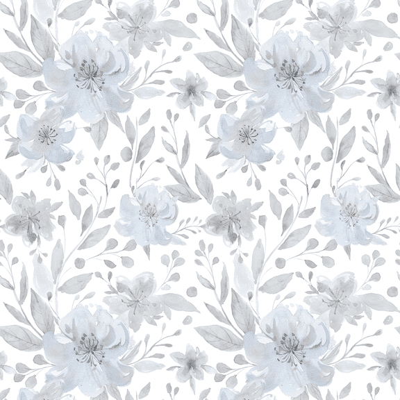 Caltero Peel and Stick Wallpaper Grey Blue Floral Tree Branch Self Adhesive Wallpaper Stick on Contact Paper 17.72"x 118"
