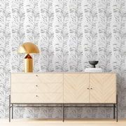 Caltero Peel and Stick Wallpaper Grey White Striped Wallpaper Self Adhesive Removable Contact Paper,17.32 in x 39.37 ft