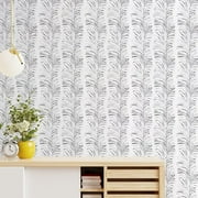 Caltero Peel and Stick Wallpaper Stripe Wallpaper Grey White Self Adhesive Removable Contact Paper,17.32 in x 118 in