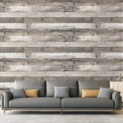 Caltero Wood Peel and Stick Wallpaper Gray Self-Adhesive Removable Contact Paper,17.71"x 32.81 ft
