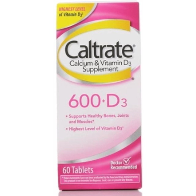 Caltrate 600+D3 Calcium and Vitamin D Supplement Tablets 60 Count