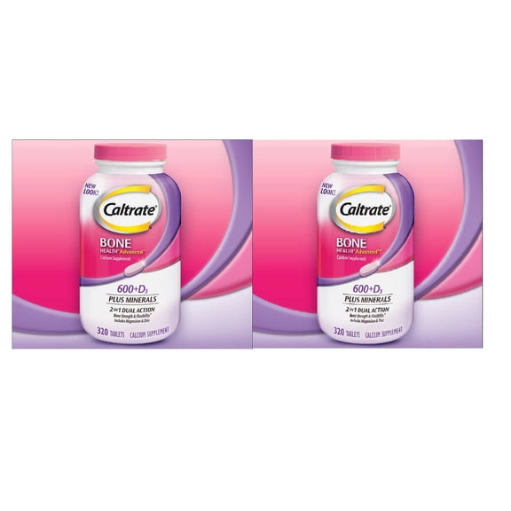 Caltrate 600+D3 Plus Calcium & Vitamin D3 Supplement 320 Tablets 2 Packs