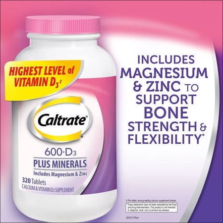 Caltrate 600+D3 Plus Calcium & Vitamin D3 Supplement, 320 Tablets