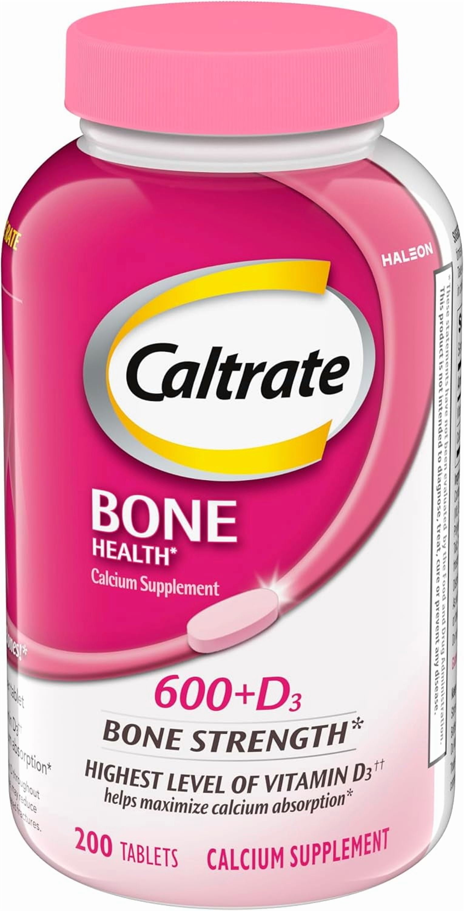 Caltrate Bone Health 600+D3 Calcium Tablets, 200 Ct