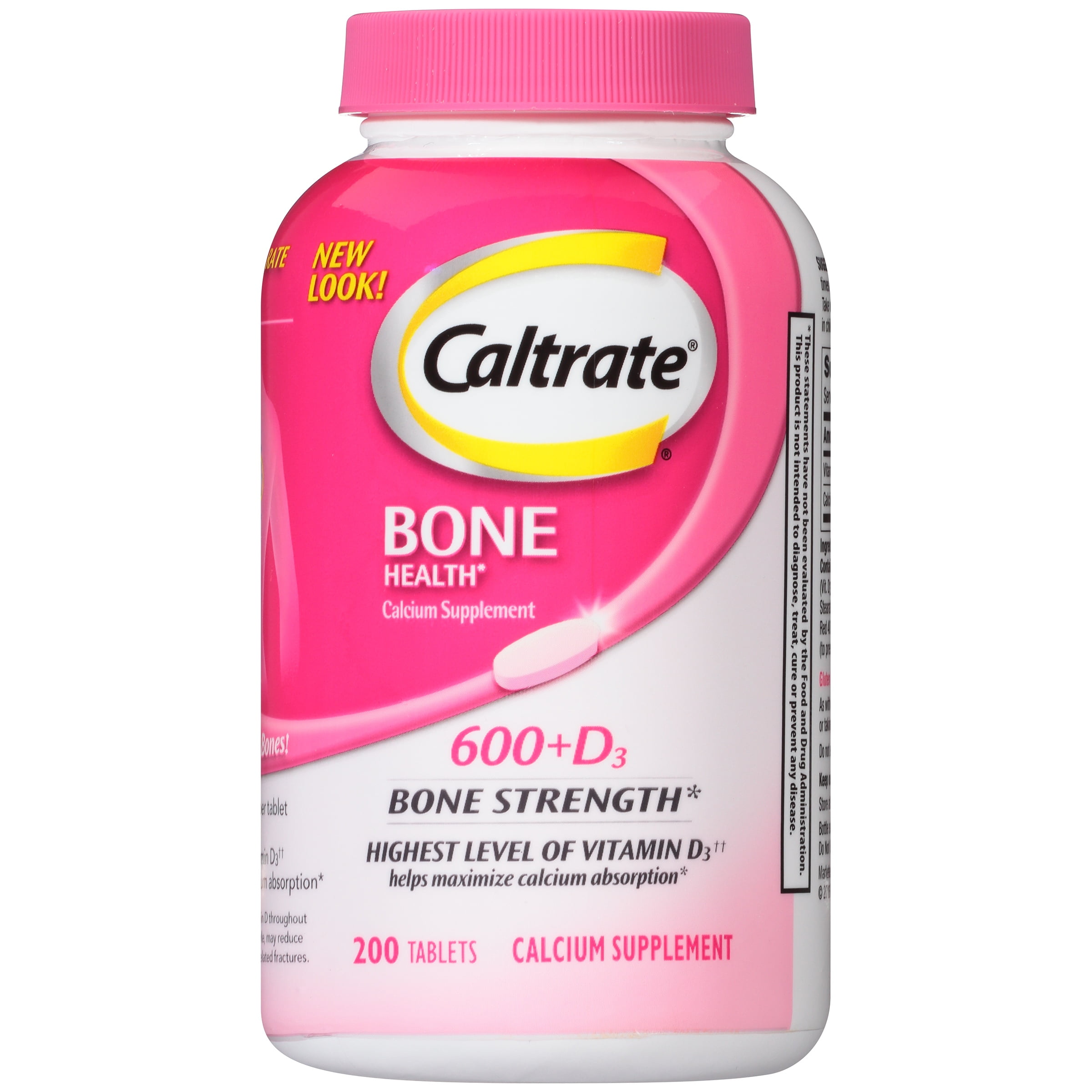 Caltrate Bone Health 600+D3 Calcium Tablets, 200 Ct
