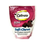 Caltrate Calcium Supplement w/ 600+D3 Bone Strength, Chocolate Flavor, 60ct