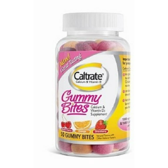 Caltrate Calcium & Vitamin D Gummy Bites 50 ea (Pack of 6)