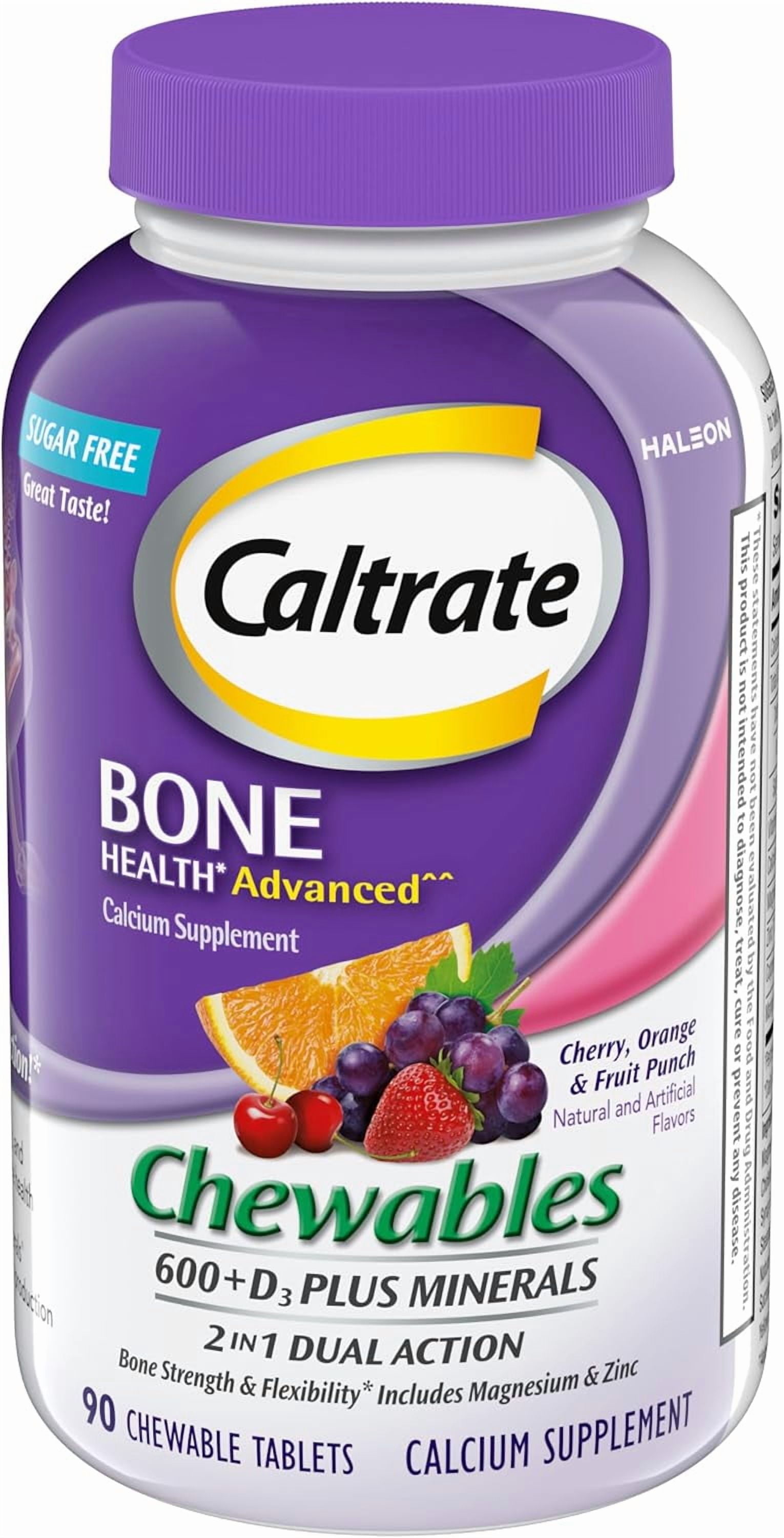 Caltrate Chewables Calcium Vitamin D Supplement - 90 Count