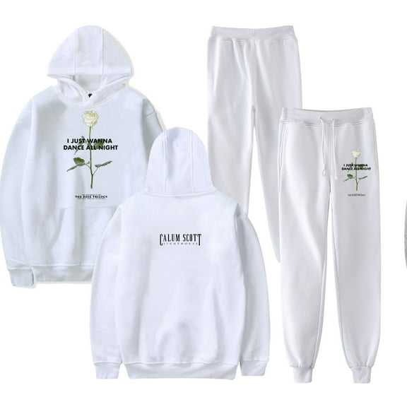 Calum Scott Rose 2025 Merch Hoodie and SWEATPANTS set pop print Unisex Casual Street Clothing