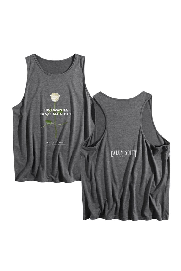Calum Scott Rose Vest Men Womens Tank Tops Fashion Sleeveless Vintage 90s Singlet