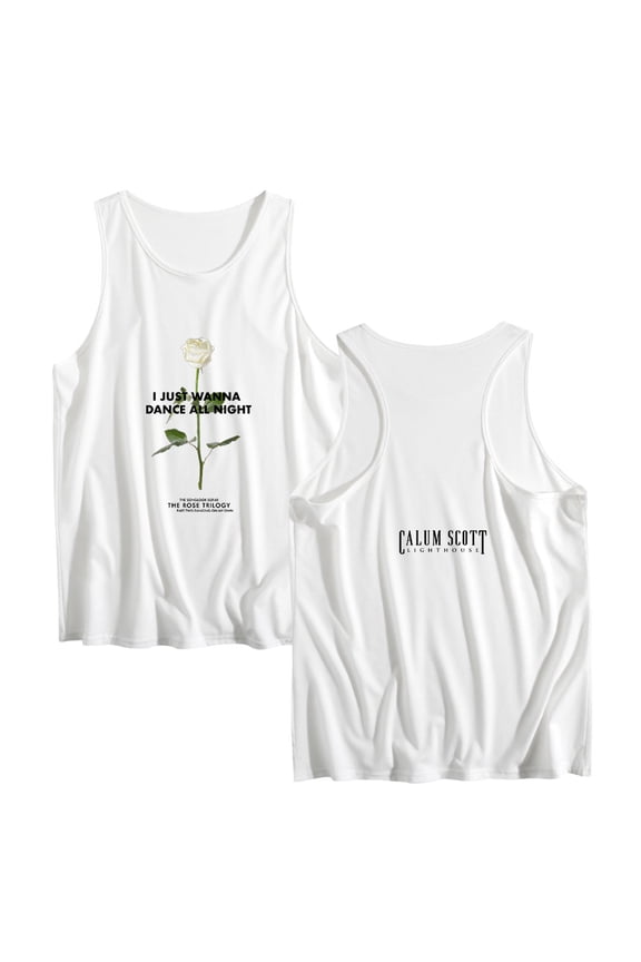 Calum Scott Rose Vest Men Womens Tank Tops Fashion Sleeveless Vintage 90s Singlet