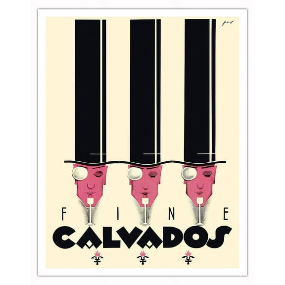 Calvados - Fine French Apple Brandy - Vintage Advertising Poster by Noël Fontanet c.1930 - Fine Art Matte Paper Print (Unframed) 11x14in