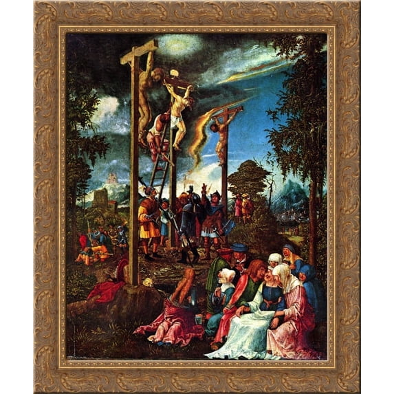 Calvary 24x20 Gold Ornate Wood Framed Canvas Art by Albrecht Altdorfer