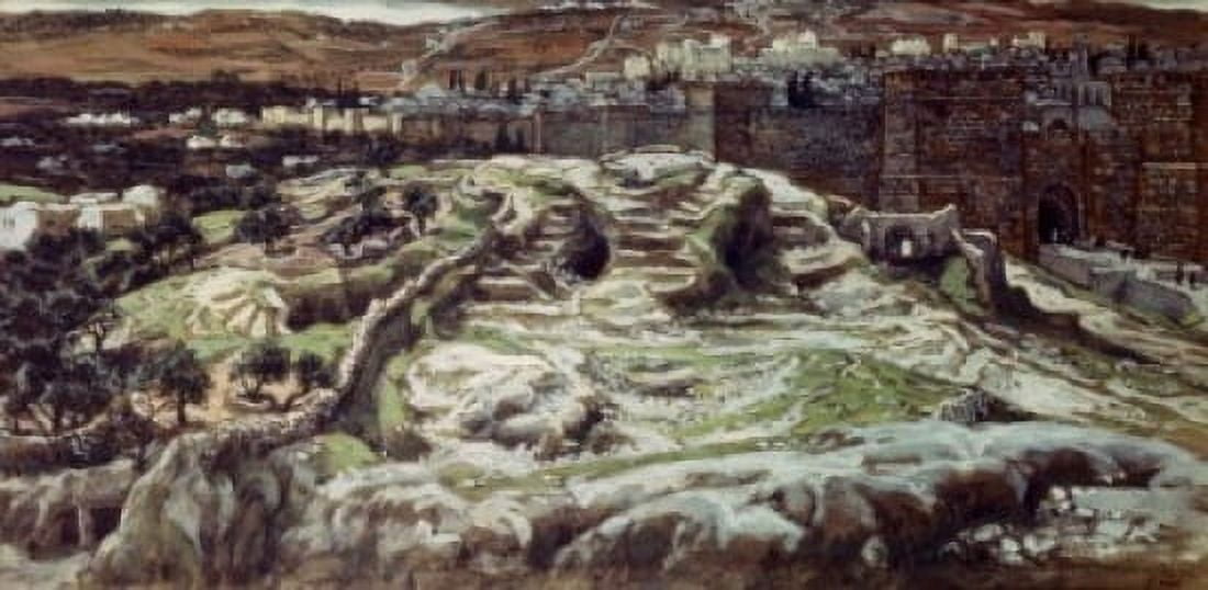 Calvary from The Walls of Herods Palace James Tissot (1836-1902 French) Canvas Art - James Tissot (18 x 24)