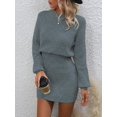 thumbnail image 1 of Calvaya Drop Shoulder Ribbed Knit Sweater Dress Fall Winter Cloth For Women, 1 of 10
