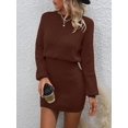 thumbnail image 1 of Calvaya Drop Shoulder Ribbed Knit Sweater Dress Fall Winter Cloth For Women, 1 of 10