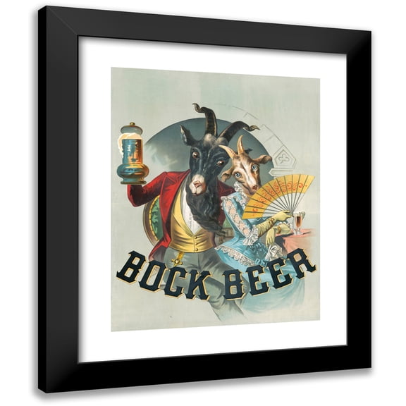 Calvert Litho. Co 12x14 Black Modern Framed Museum Art Print Titled - Bock Beer (Poster No 8) (1883)
