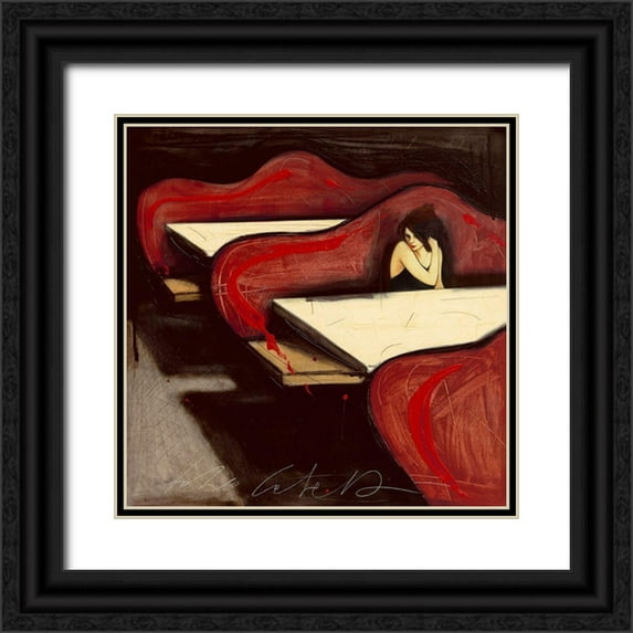 Calvetti, Fabio 15x15 Black Ornate Wood Framed with Double Matting Museum Art Print Titled - Una risposta che non c e