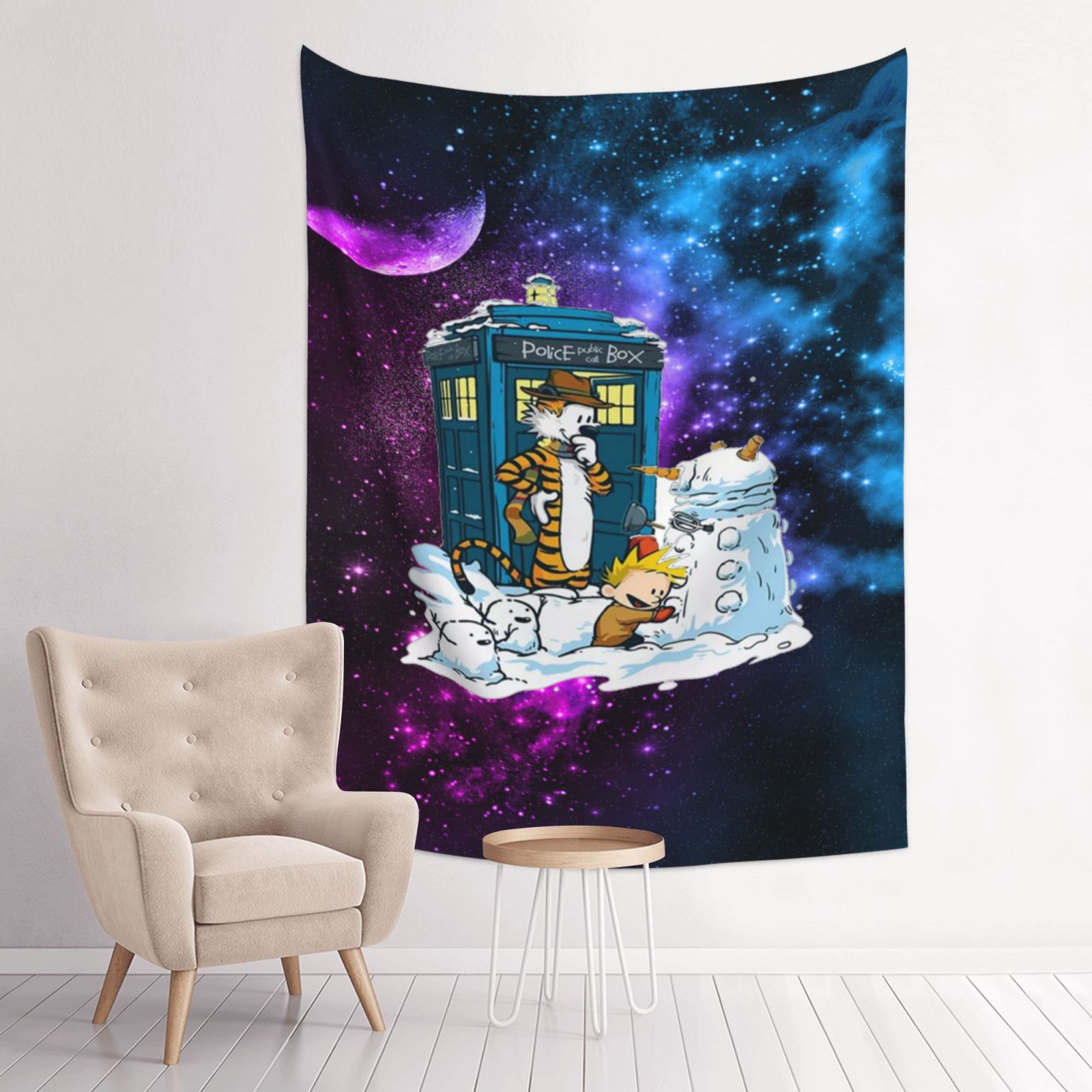 Calvin And Hobbe Wall Tapestry Poster For Bedroom Aesthetics Funny Room ...