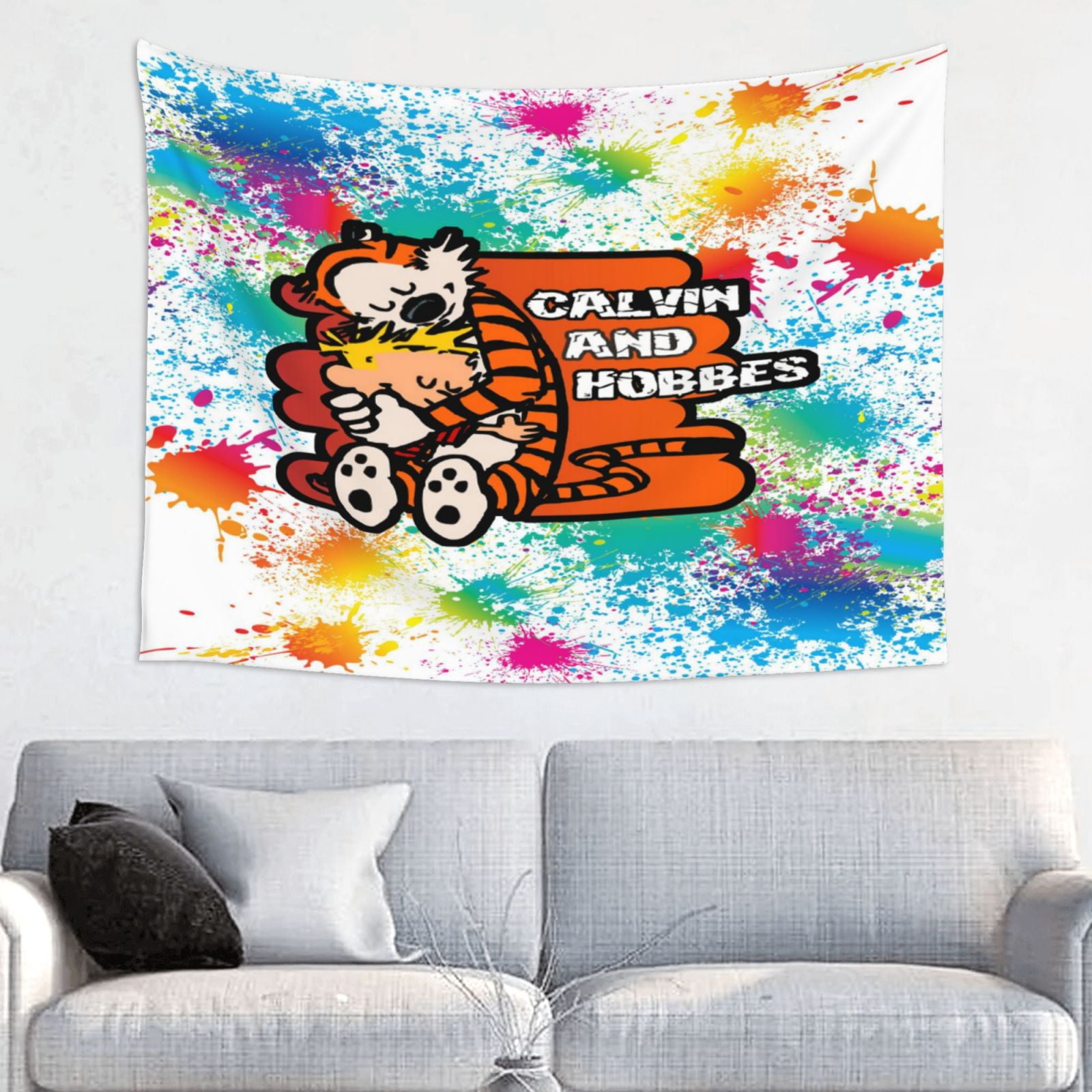Calvin And Hobbe Wall Tapestry Poster For Bedroom Aesthetics Funny Room ...