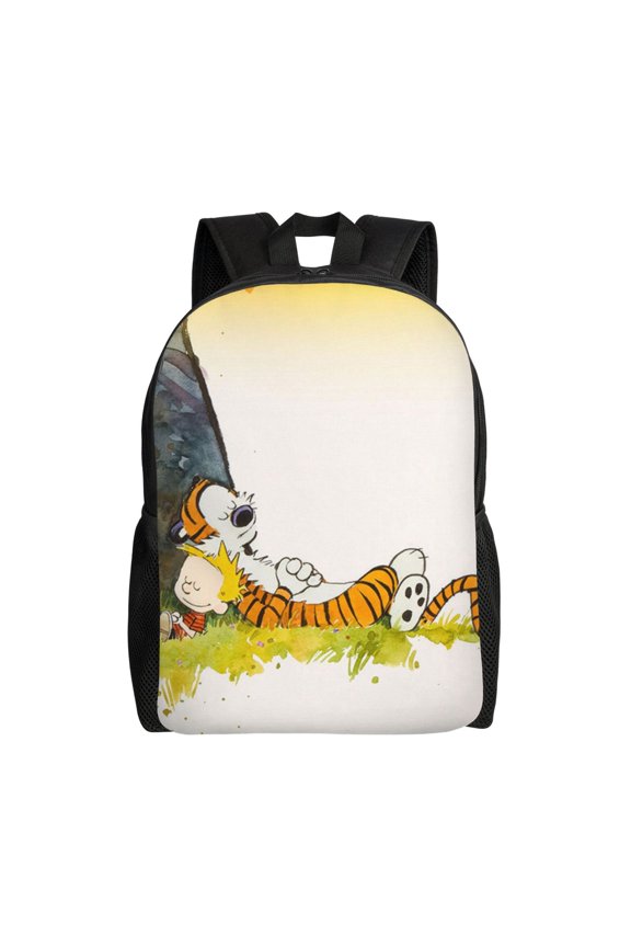 Calvin And Hobbes Backpack Casual Knapsack Simple All-Purpose Bookbag Travel Rucksack For Men And Women