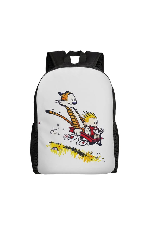 Calvin And Hobbes Backpack Casual Knapsack Simple All-Purpose Bookbag Travel Rucksack For Men And Women