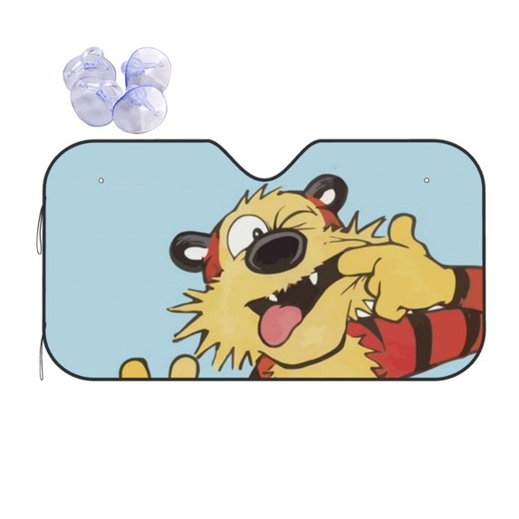 Calvin And Hobbes Car Windshield Sun Shade Auto Front Window Sunshade Cover Car Visor For Car Truck Suv Small