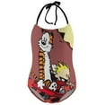 thumbnail image 1 of Calvin And Hobbes Girl's One-Piece Swimsuit Bathing Suit Soft Stretchy Children's Swimwear Swim Attire for Vacation 8-10Y(130cm), 1 of 8