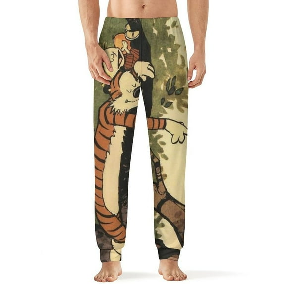 Calvin And Hobbes Men's Sleeping Pants Soft Pajama Lounge Pants Casual Sleep Pants 2XL