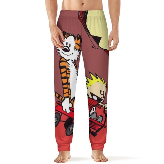 Calvin And Hobbes Men's Sleeping Pants Soft Pajama Lounge Pants Casual Sleep Pants XL