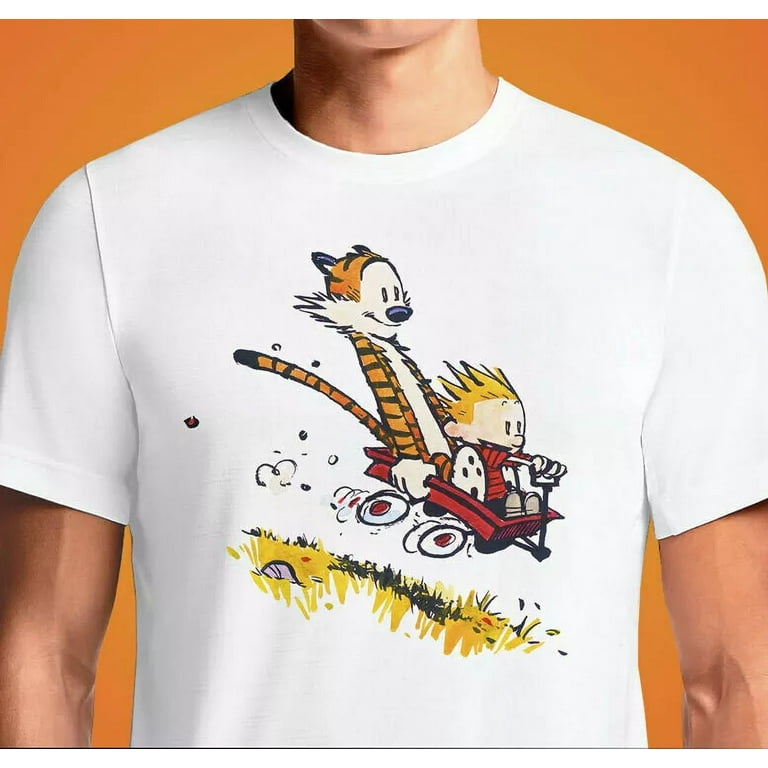 Calvin And Hobbes Wild Ride Funny White T shirt Hot Trending Shirt Vintage Fan Gift Tee Birthday Gift Walmart