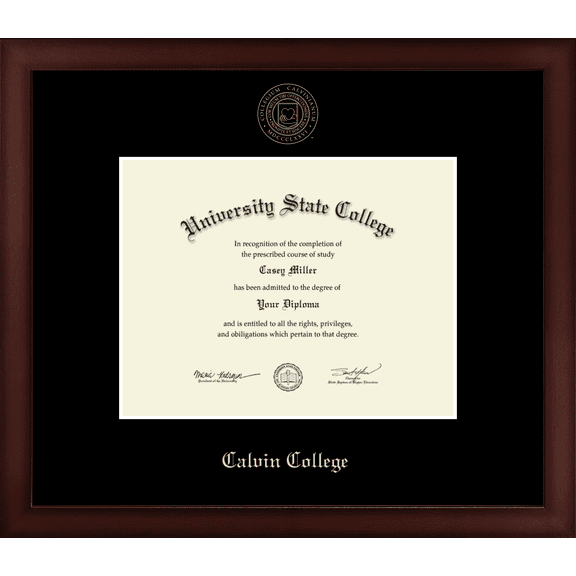 Calvin College Diploma Frame, Document Size 9" x 7"